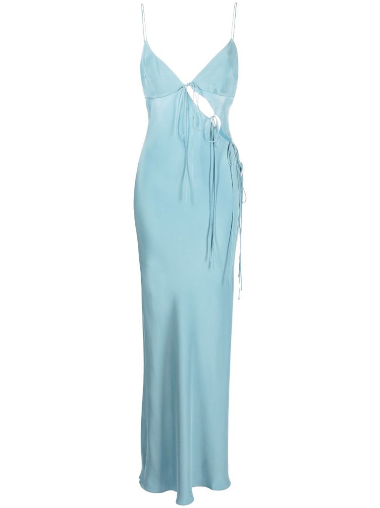 Blue Slope Silk Maxi Dress