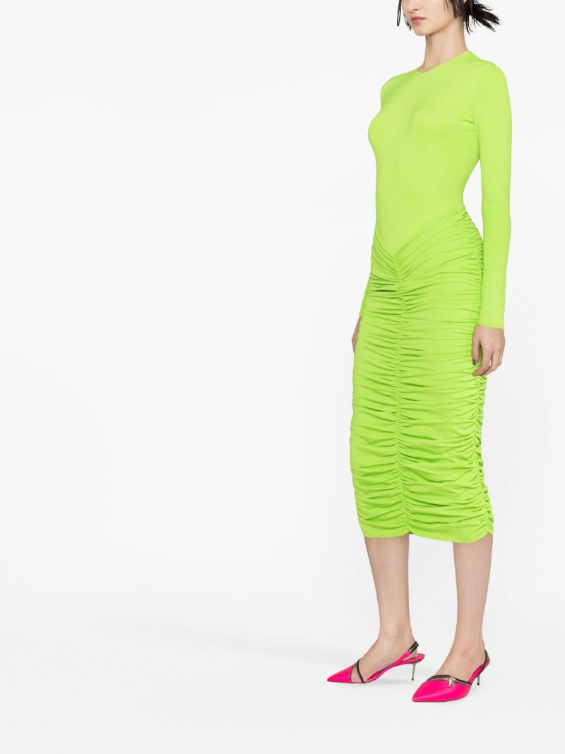 Green Presley Ruched Dress