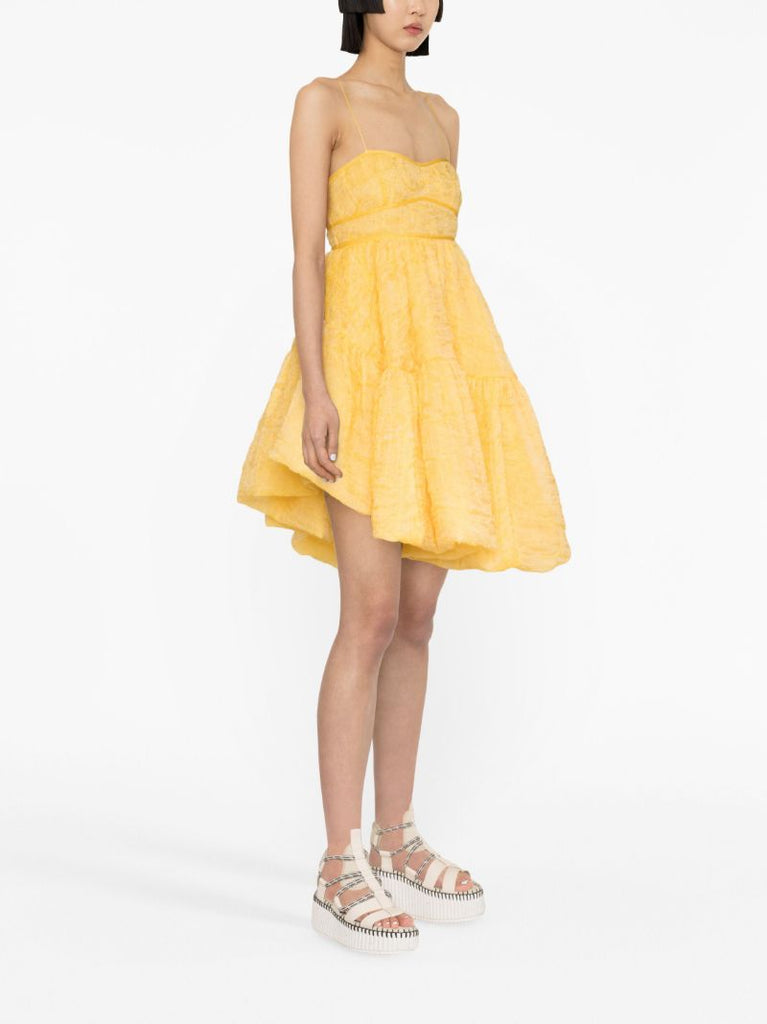 Yellow Demi Asymmetric Flared Dress