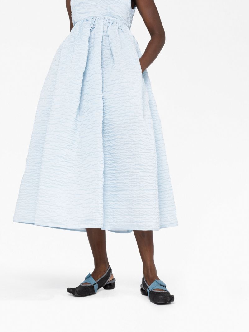 Blue Soleil Flared Midi Dress
