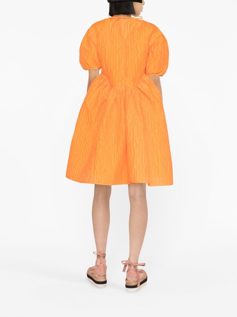 Orange Thelma Gathered MatelassÃ_x0083_Â© Mini Dress