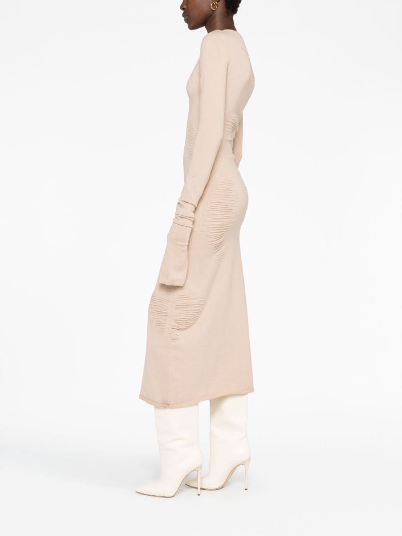 Beige Muscle Long Sleeved Dress