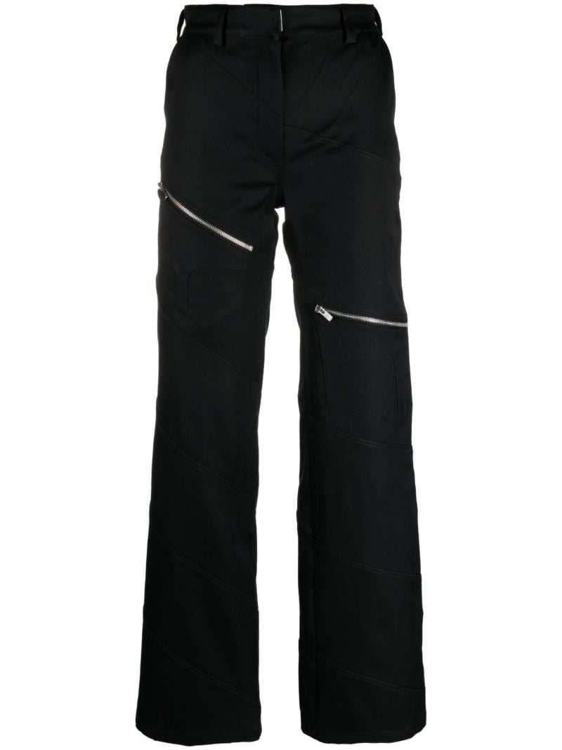 Black Spiral Cargo Trousers