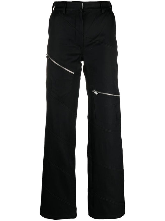 Black Spiral Cargo Trousers