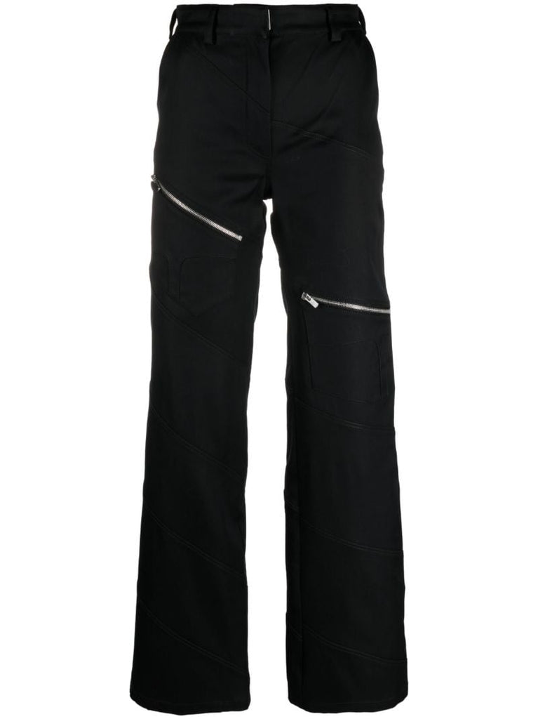 Black Spiral Cargo Trousers