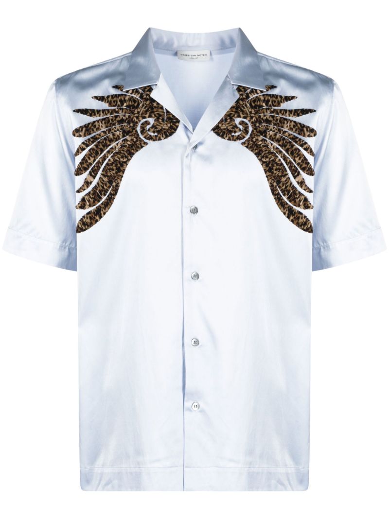 Blue Wings AppliquÃ_x0083_Â©e Short-sleeved Shirt