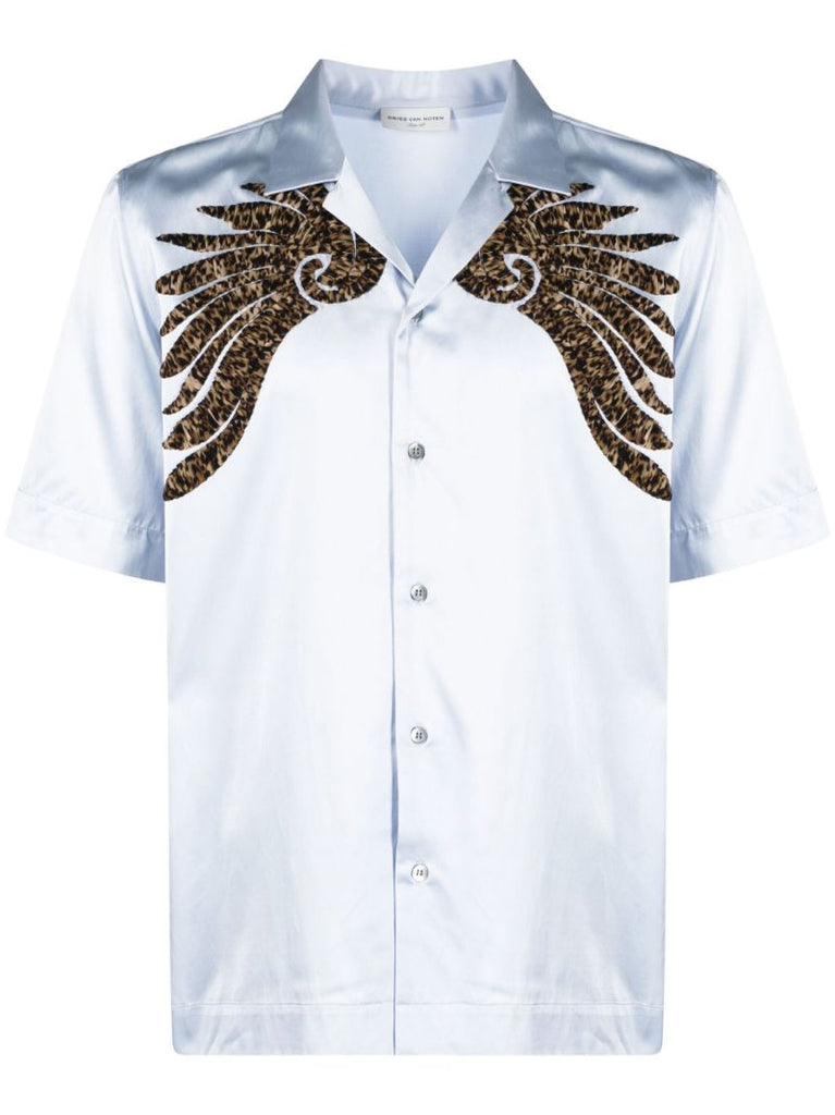Blue Wings AppliquÃ_x0083_Â©e Short-sleeved Shirt