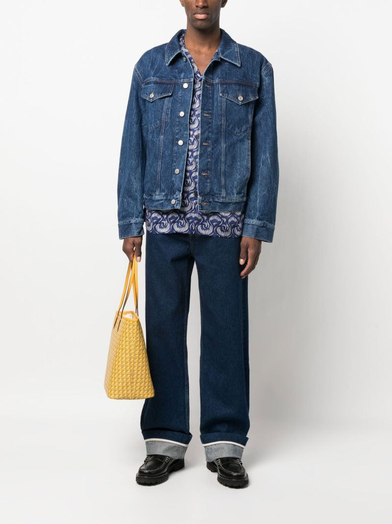 Blue Motif Print Shirt
