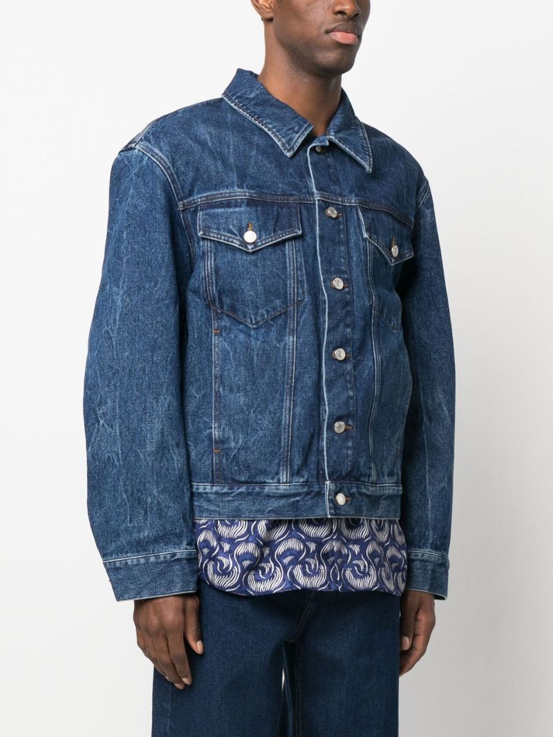 Blue Button Fastening Denim Jacket