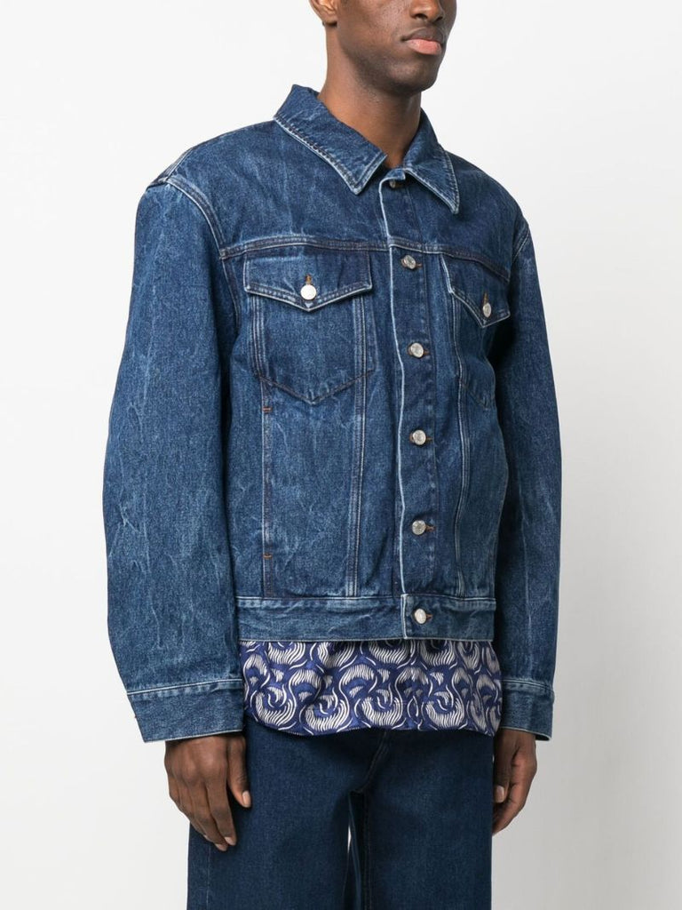 Blue Button Fastening Denim Jacket