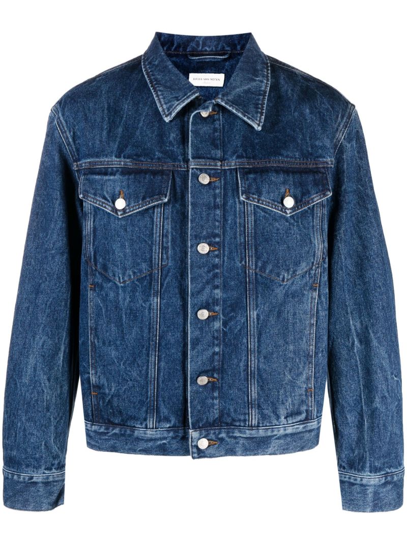 Blue Button Fastening Denim Jacket