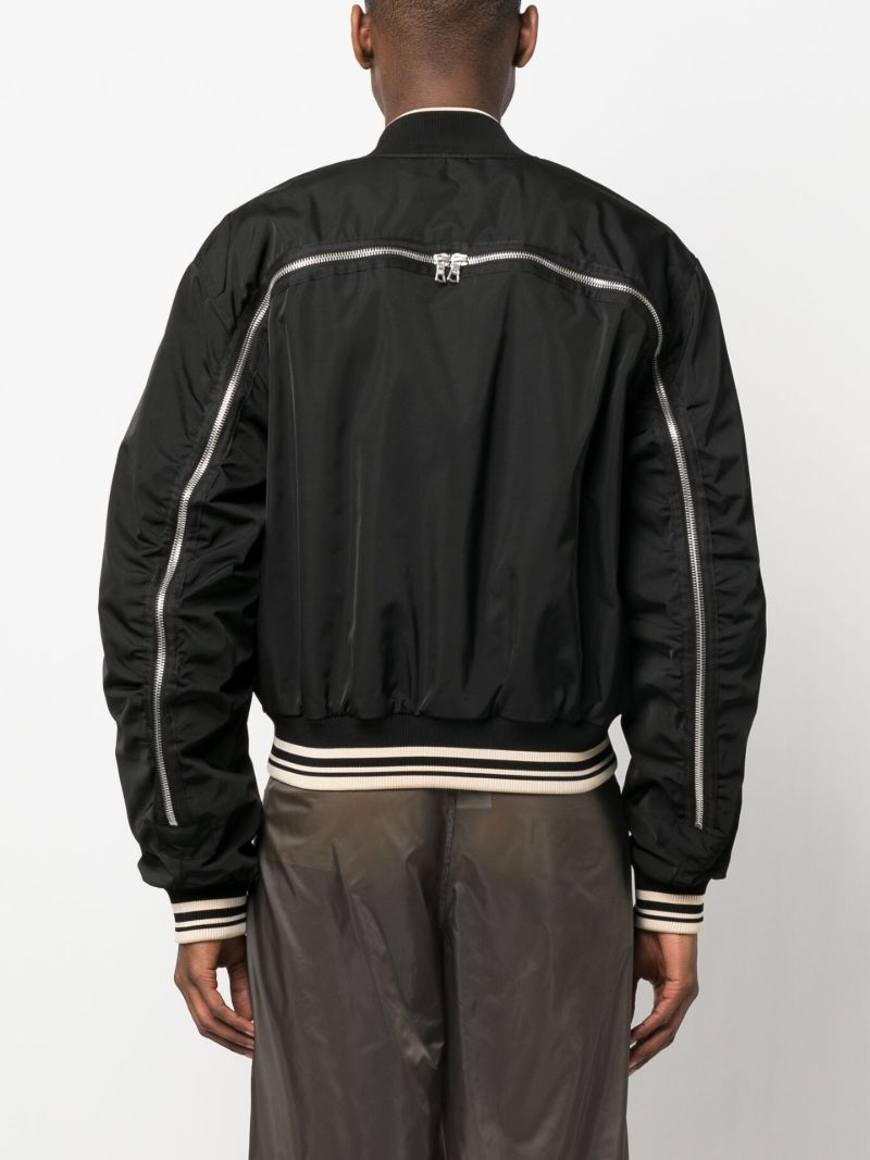 Black Striped Detailing Bomber Jacket
