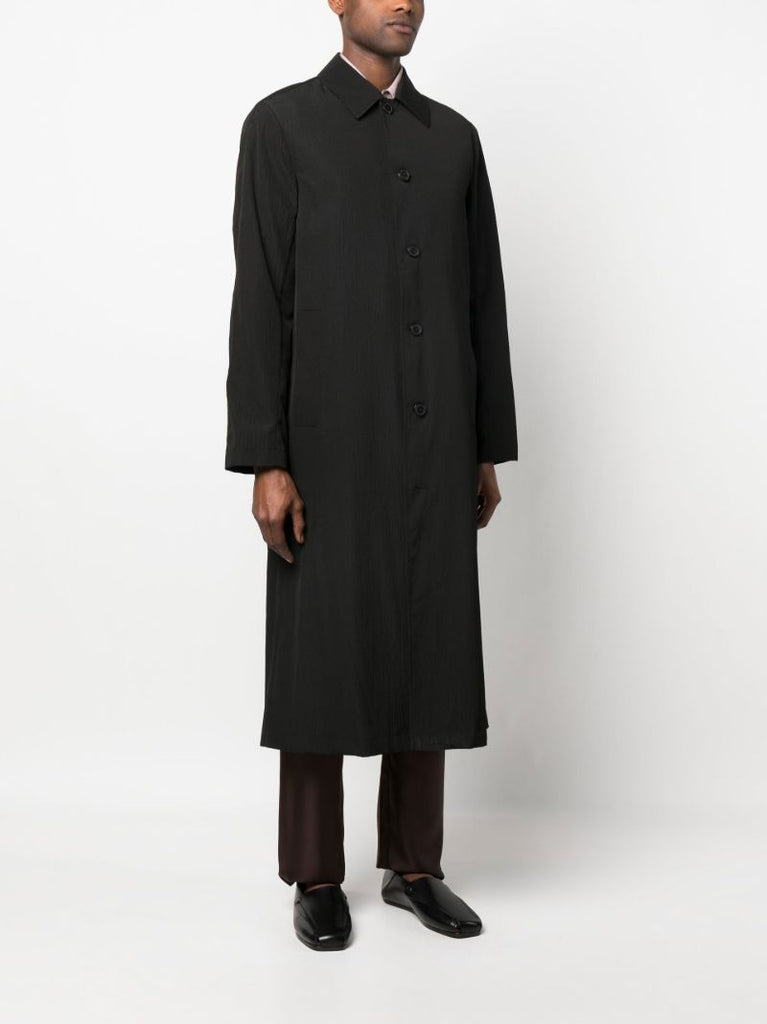 Black Buttoned Midi Coat