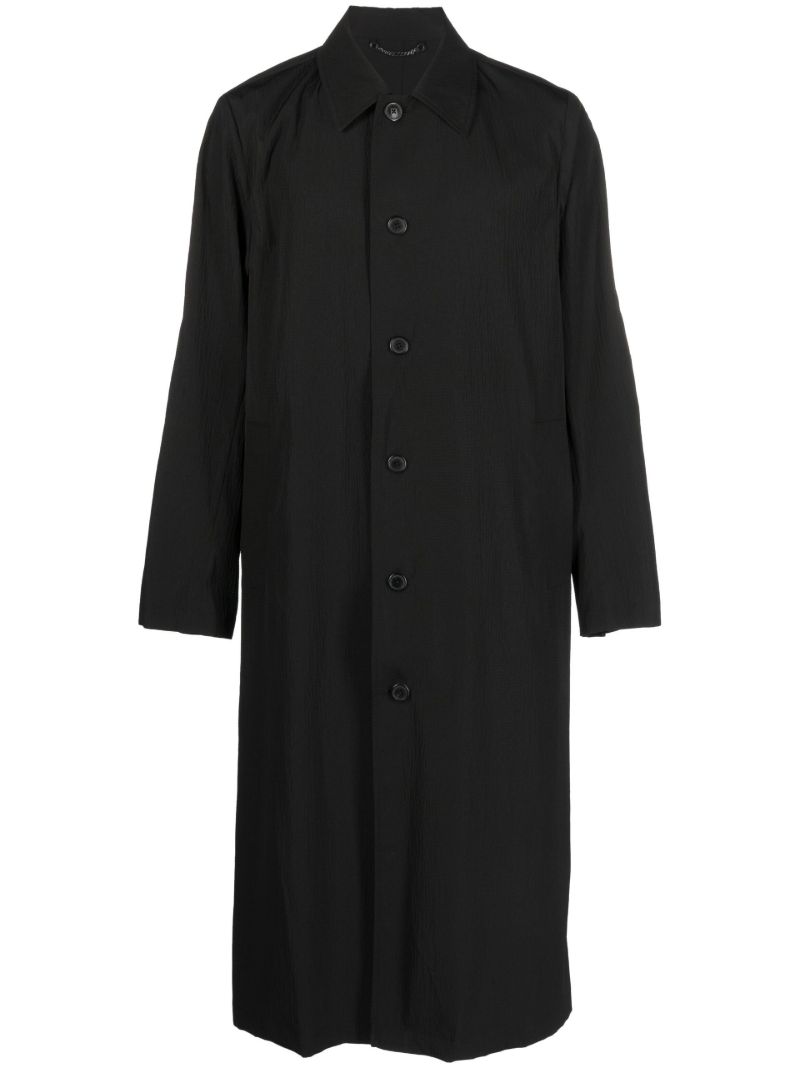 Black Buttoned Midi Coat