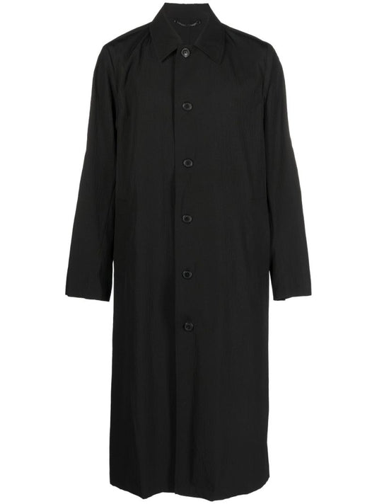 Black Buttoned Midi Coat