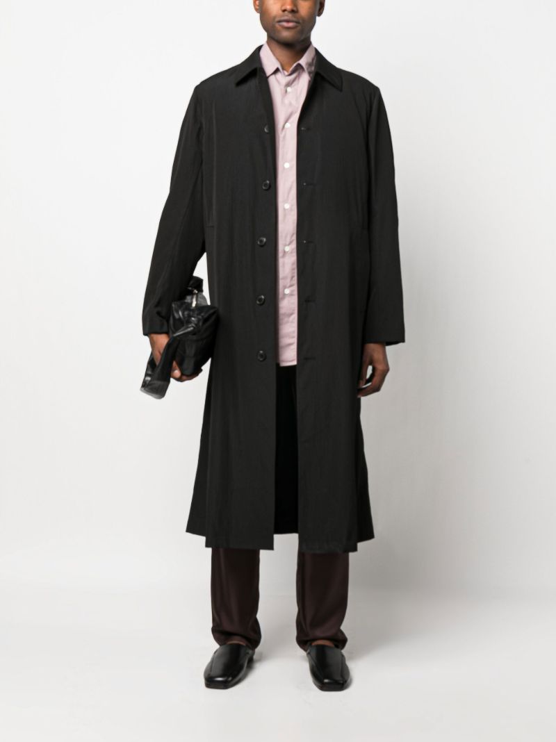 Black Buttoned Midi Coat