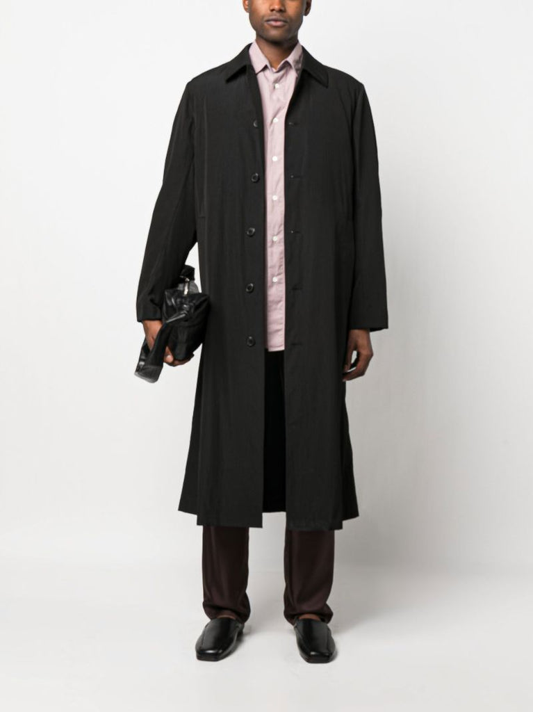 Black Buttoned Midi Coat