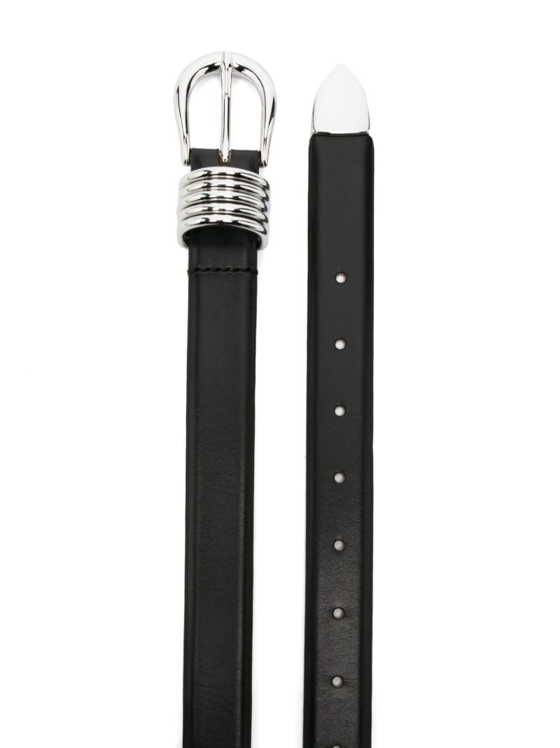 Black Hollyhock Leather Belt