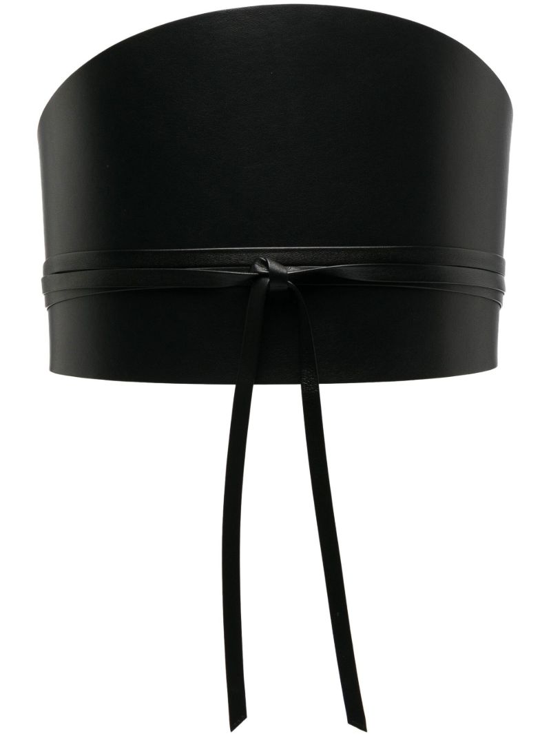 Black Undone Corset Leather Belt
