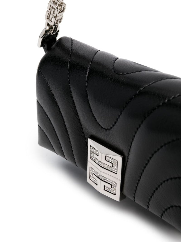 Black Micro Soft MatelassÃ_x0083_Â© Leather Mini Bag
