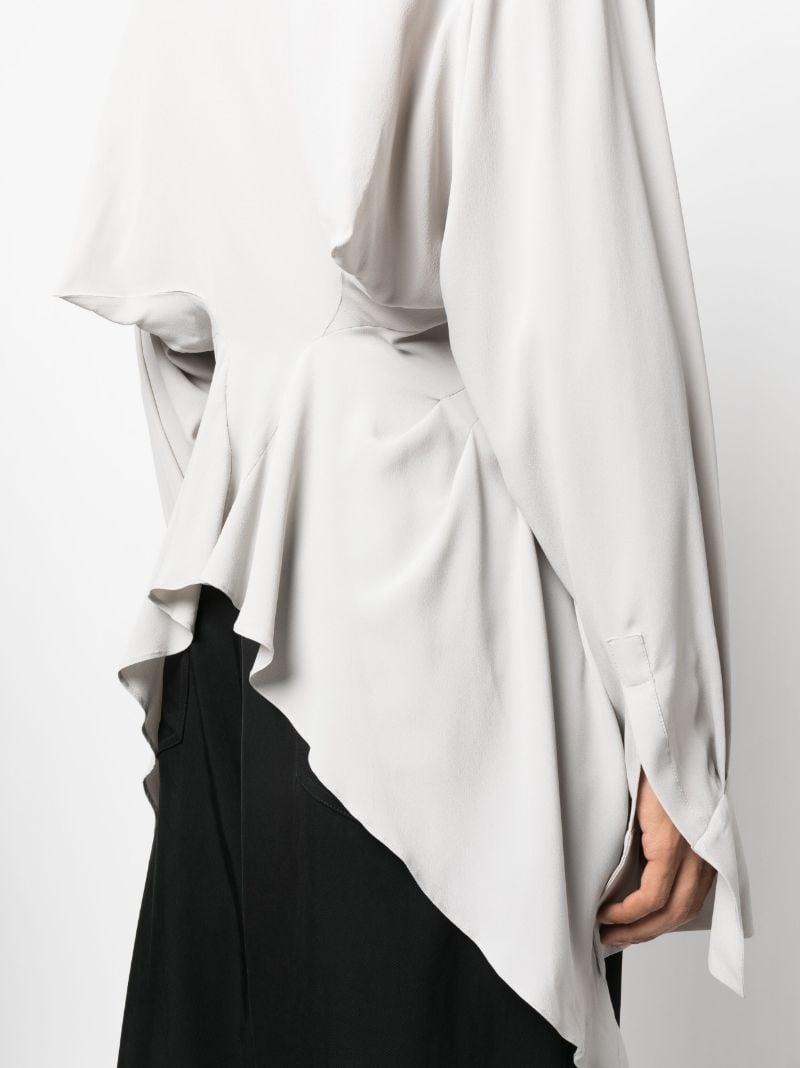 Neutral Gathered Long-sleeve T-shirt