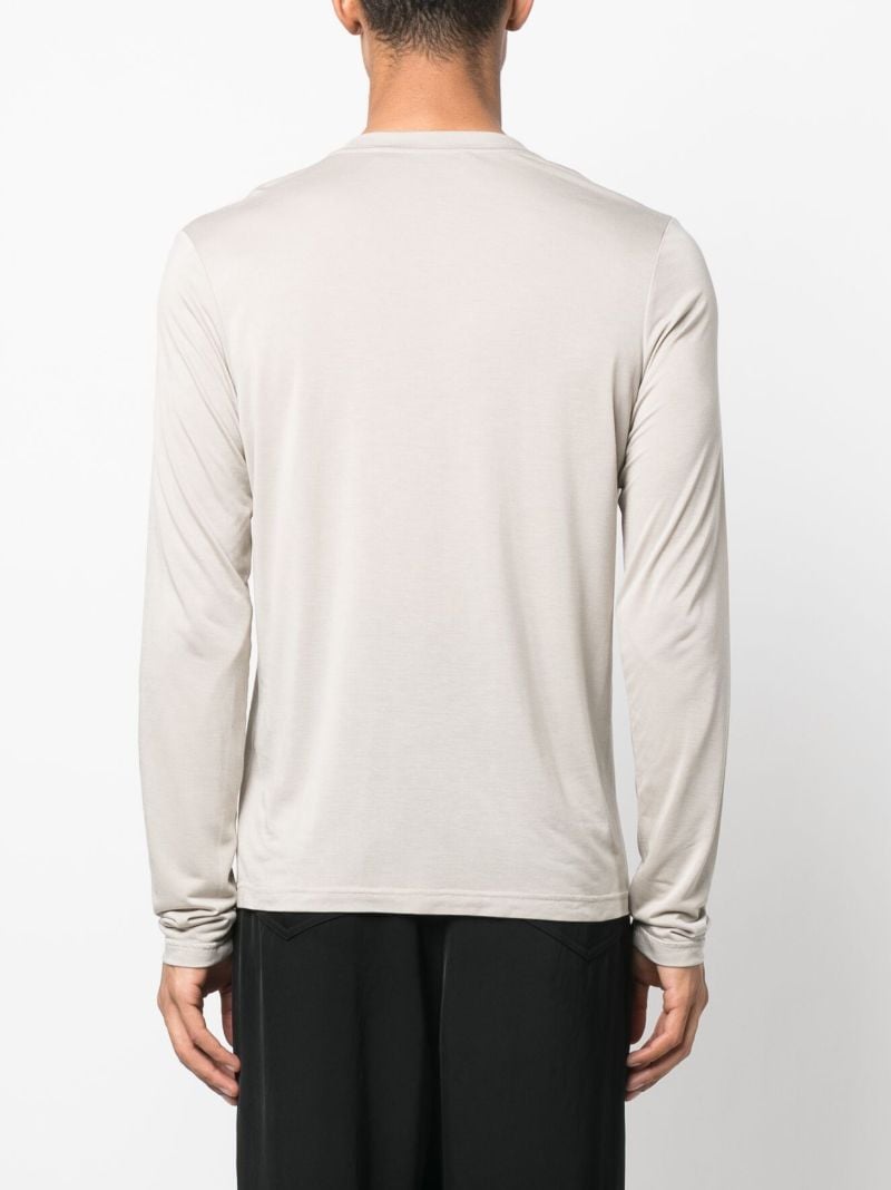 Grey Gathered Cotton T-shirt