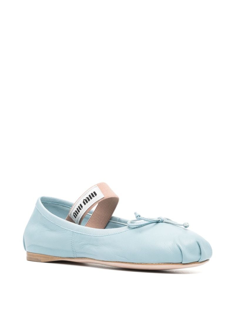 Blue Logo-patch Ballerina Flats