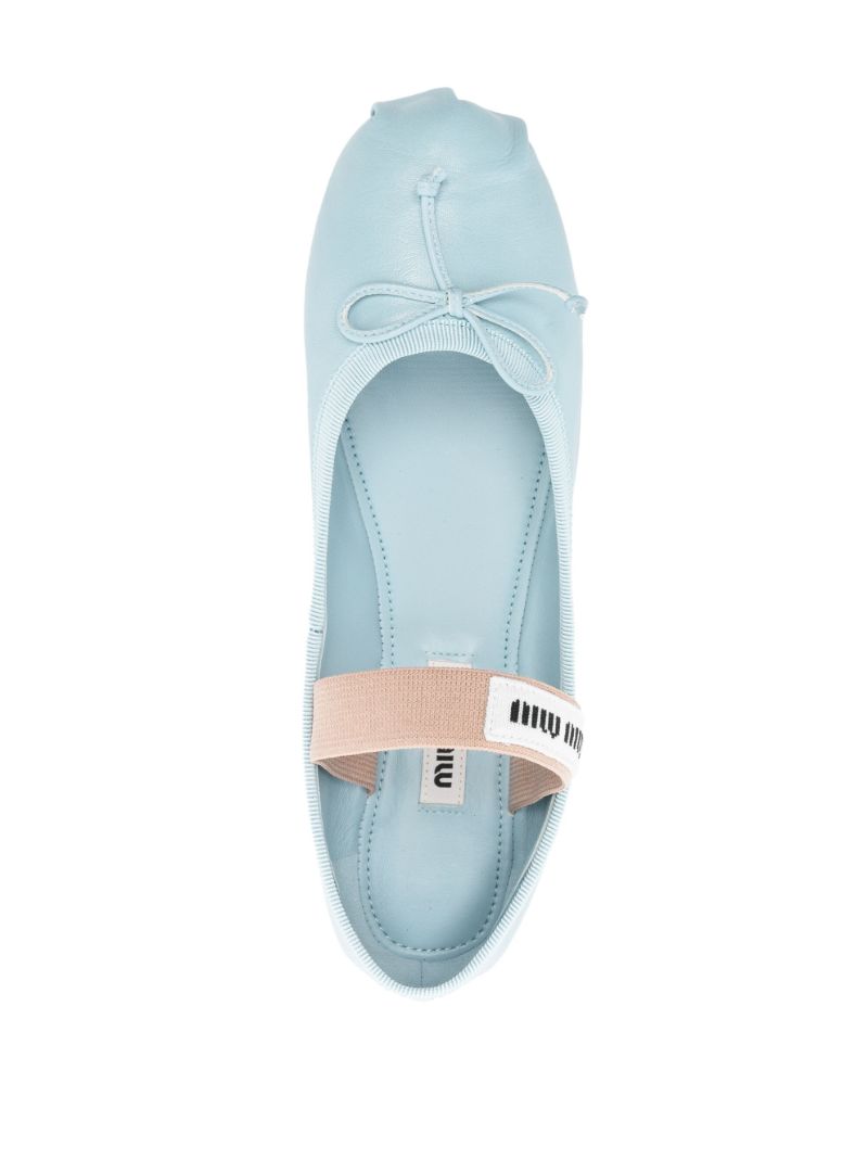 Blue Logo-patch Ballerina Flats