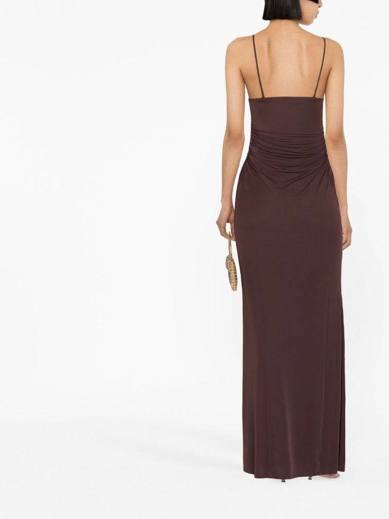 Brown Larenta Sleeveless Maxi Dress