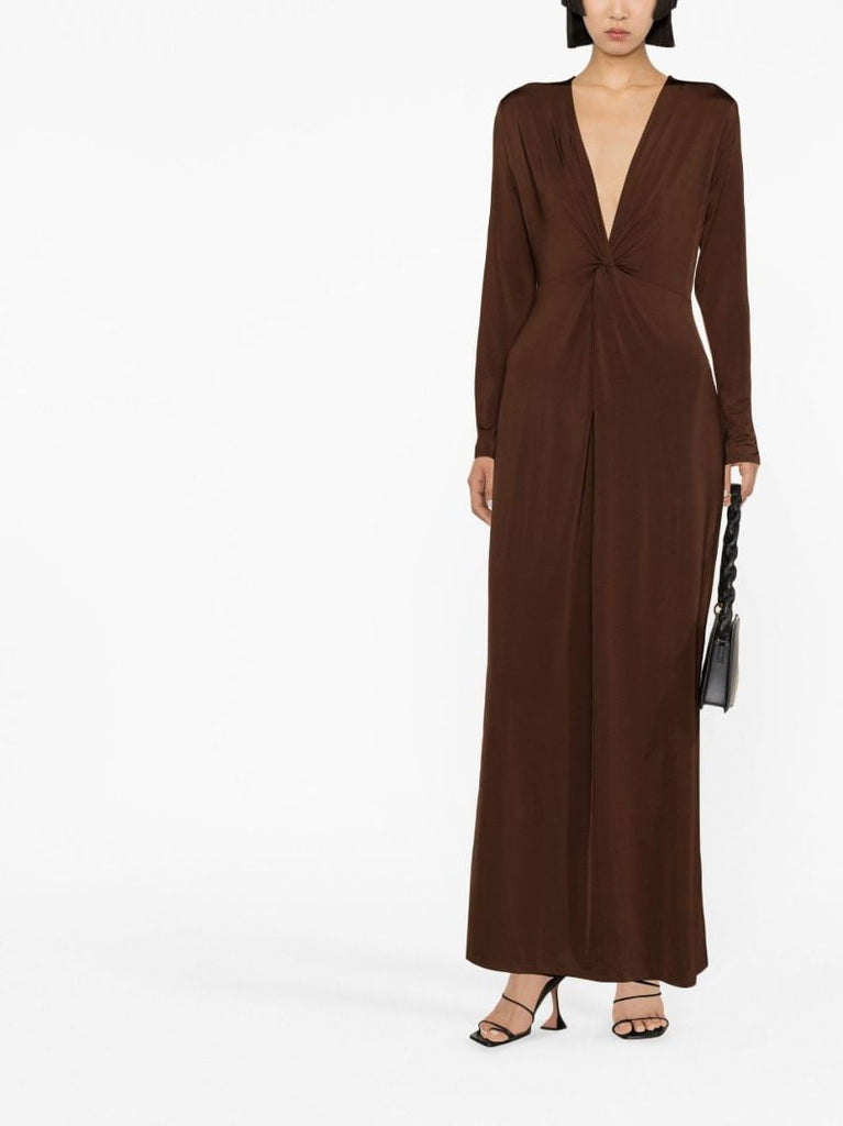 Brown Elverson Knit Maxi Dress