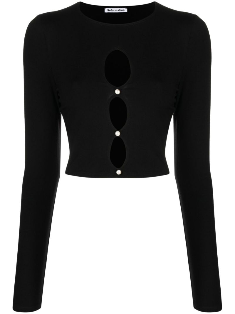 Black Vernon Cut-out Knitted Top