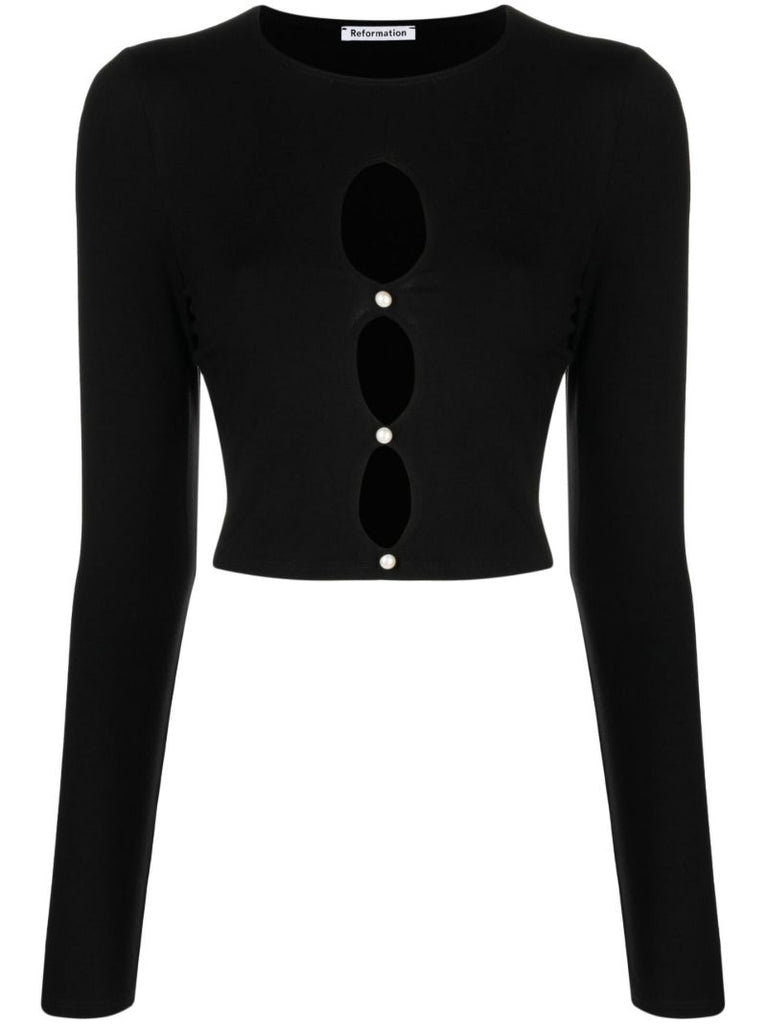 Black Vernon Cut-out Knitted Top