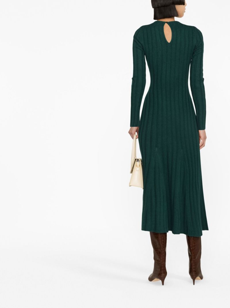 Green Knitted Cashmere Midi Dress