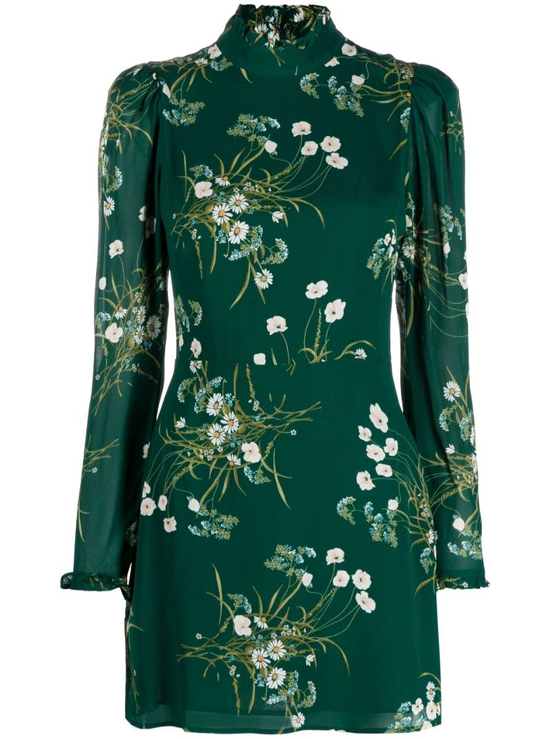 Green Lewis Floral Print Mini Dress