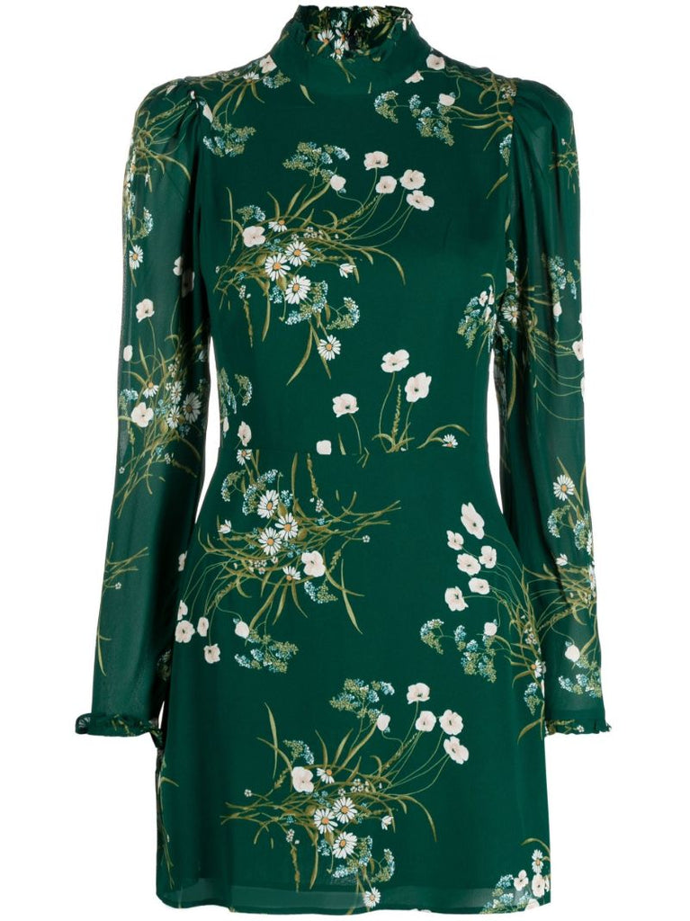 Green Lewis Floral Print Mini Dress