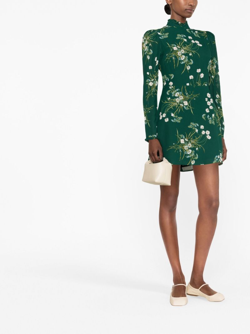 Green Lewis Floral Print Mini Dress