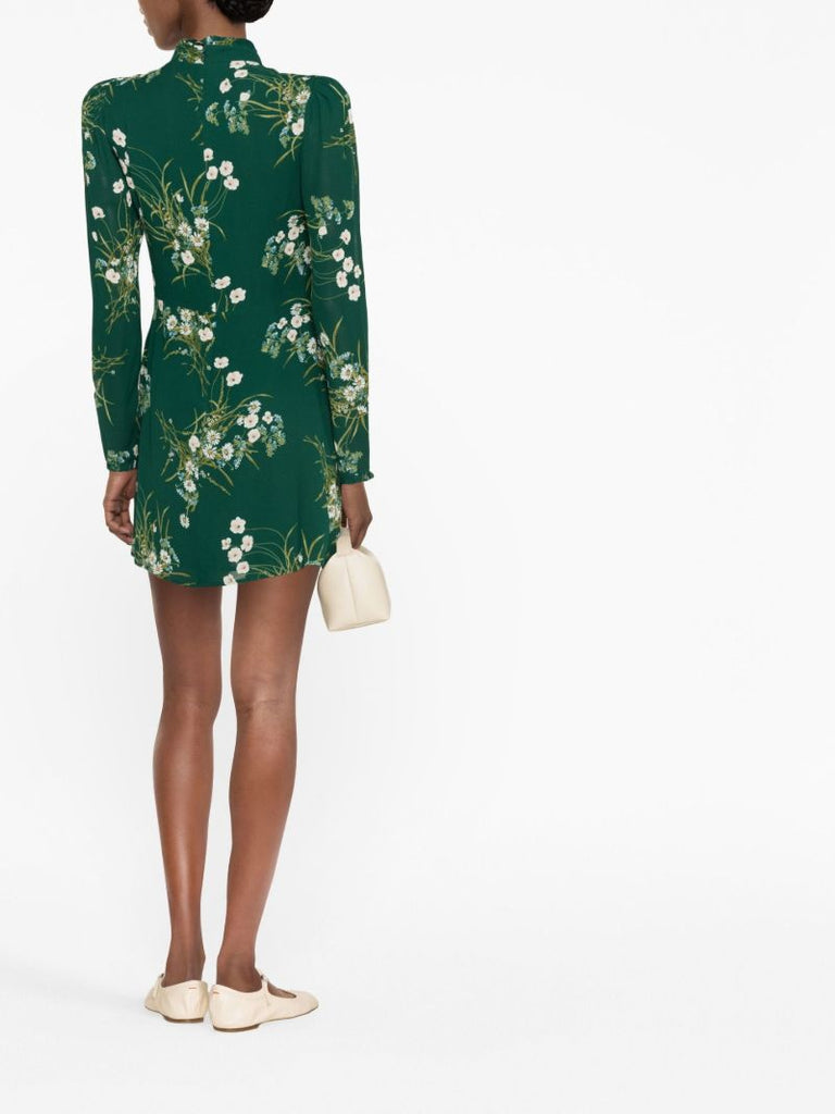 Green Lewis Floral Print Mini Dress