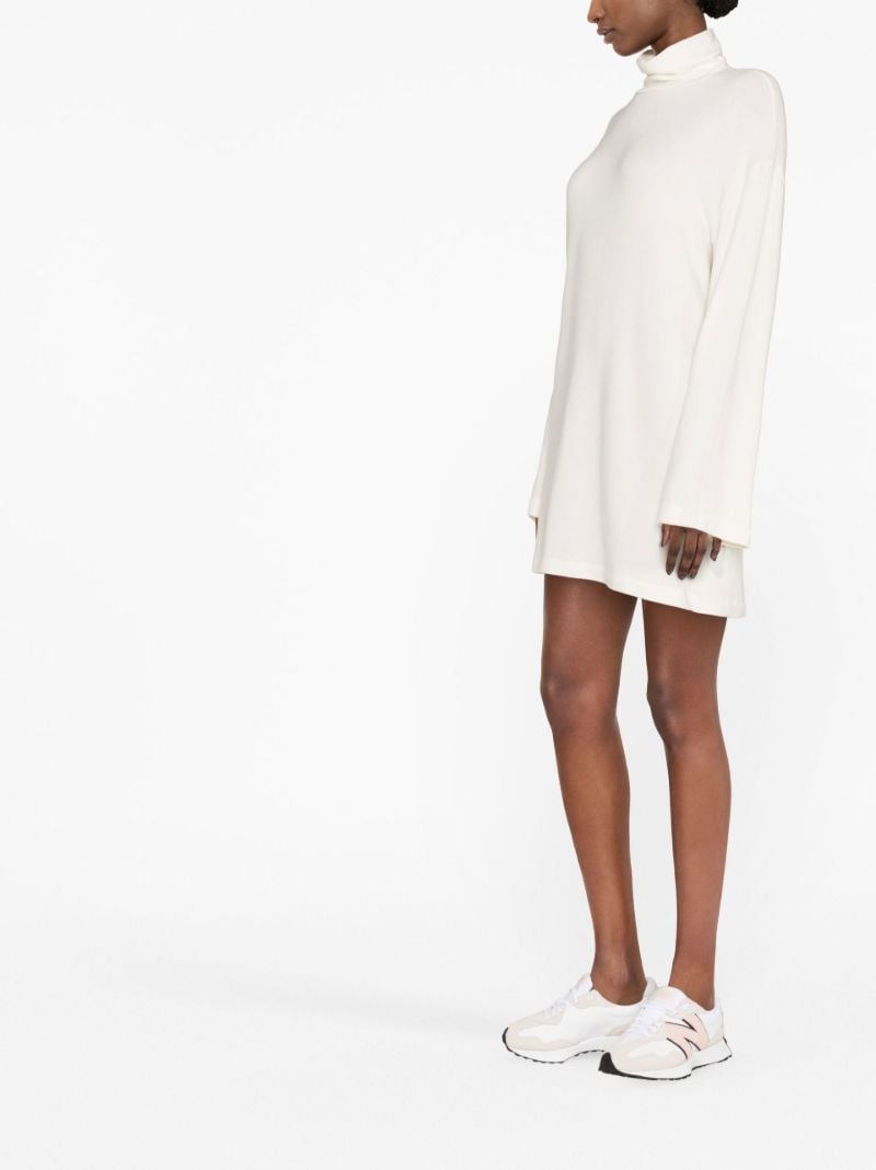 White Mock Neck Mini Dress