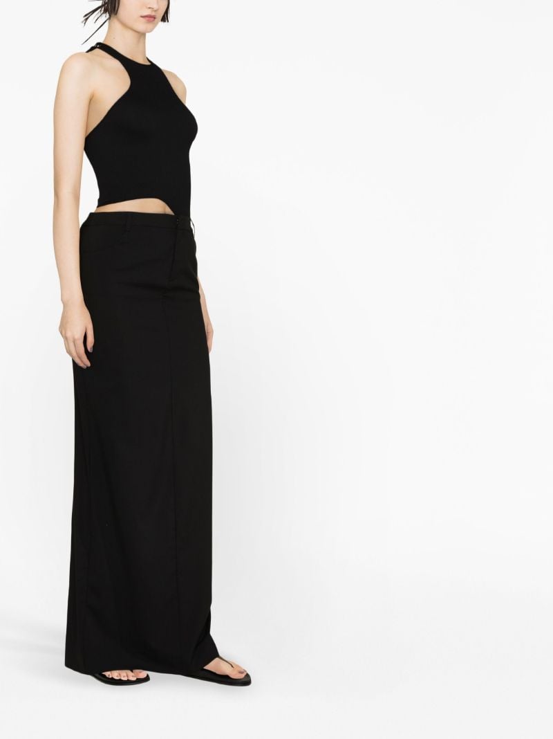Black Tailored Column Skirt