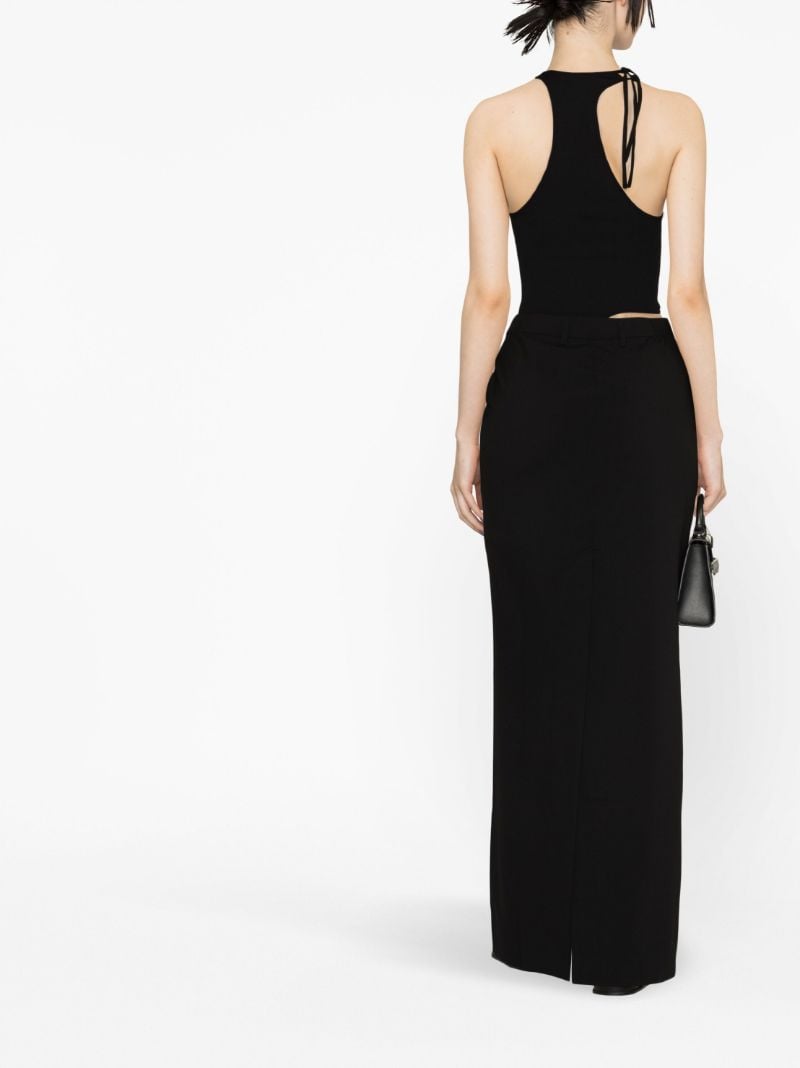 Black Tailored Column Skirt