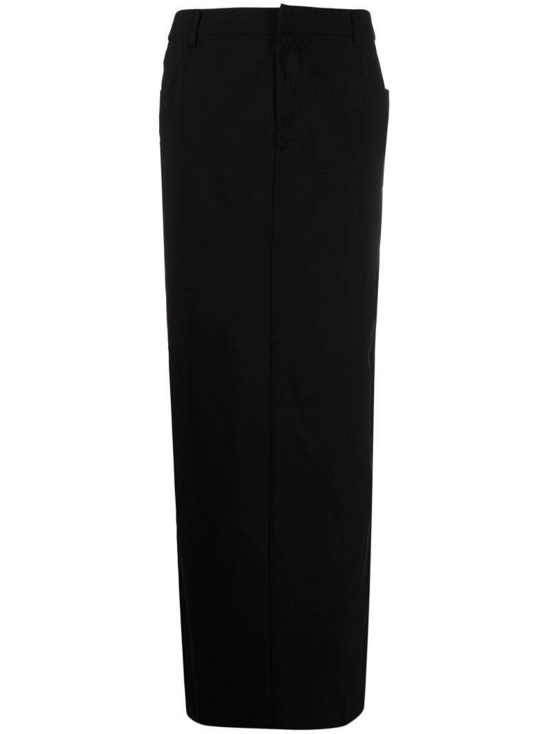 Black Tailored Column Skirt