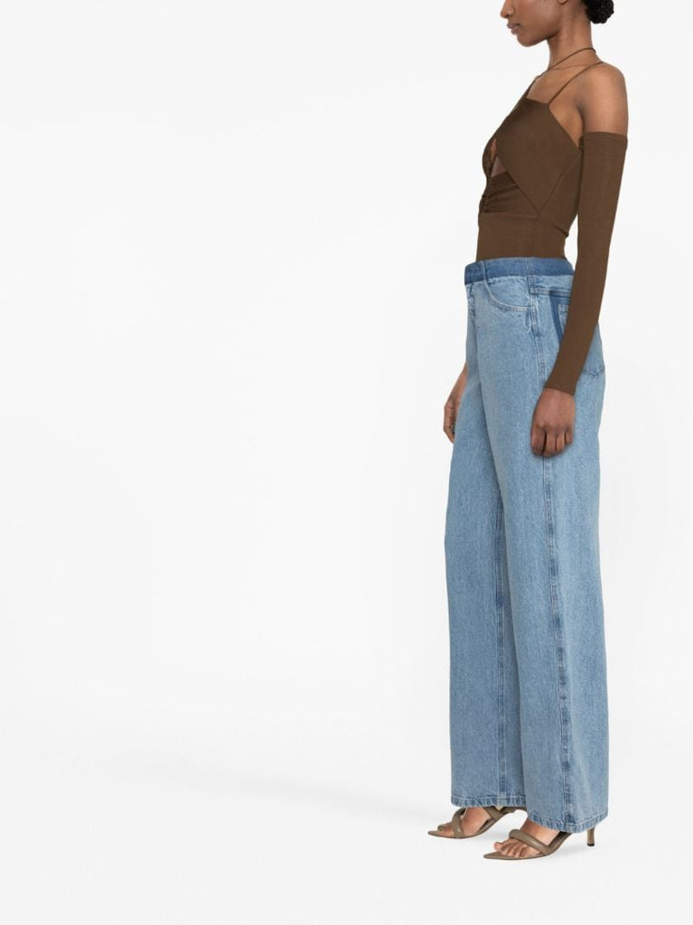 Blue Deconstruct Straight-leg Jeans