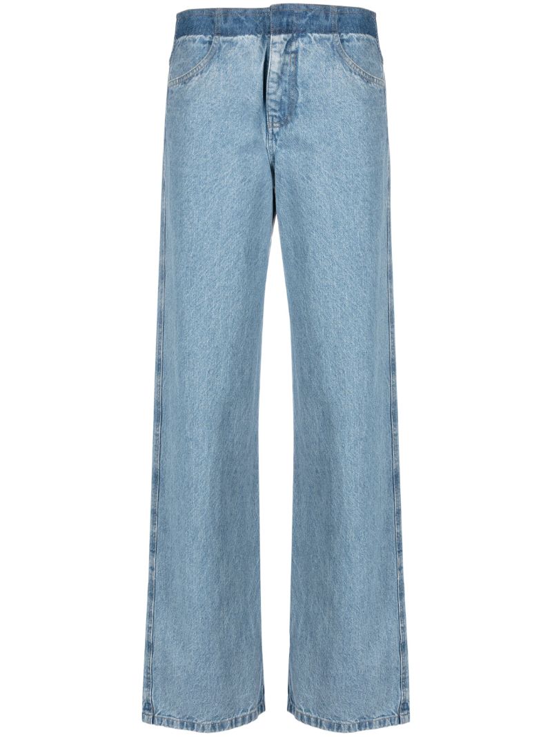 Blue Deconstruct Straight-leg Jeans