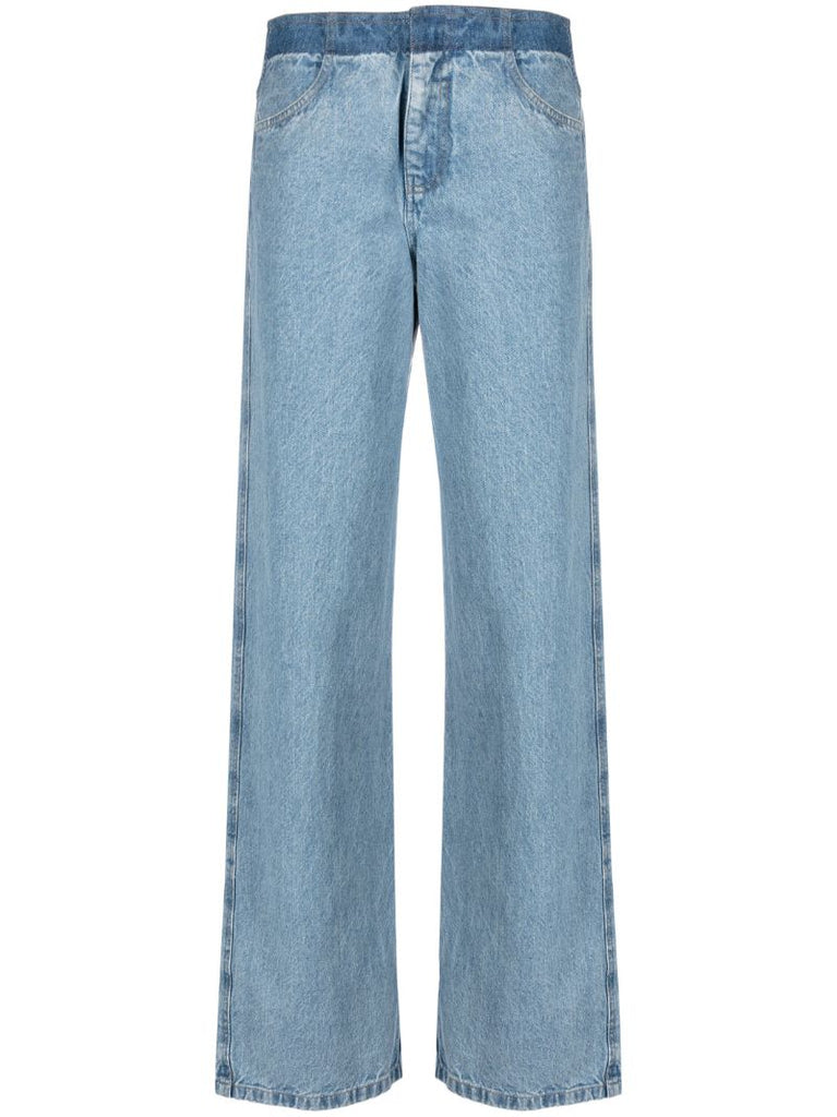 Blue Deconstruct Straight-leg Jeans