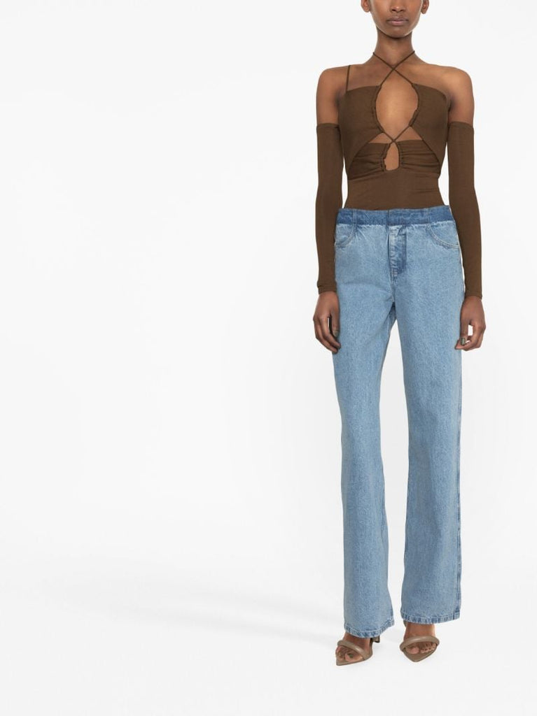 Blue Deconstruct Straight-leg Jeans