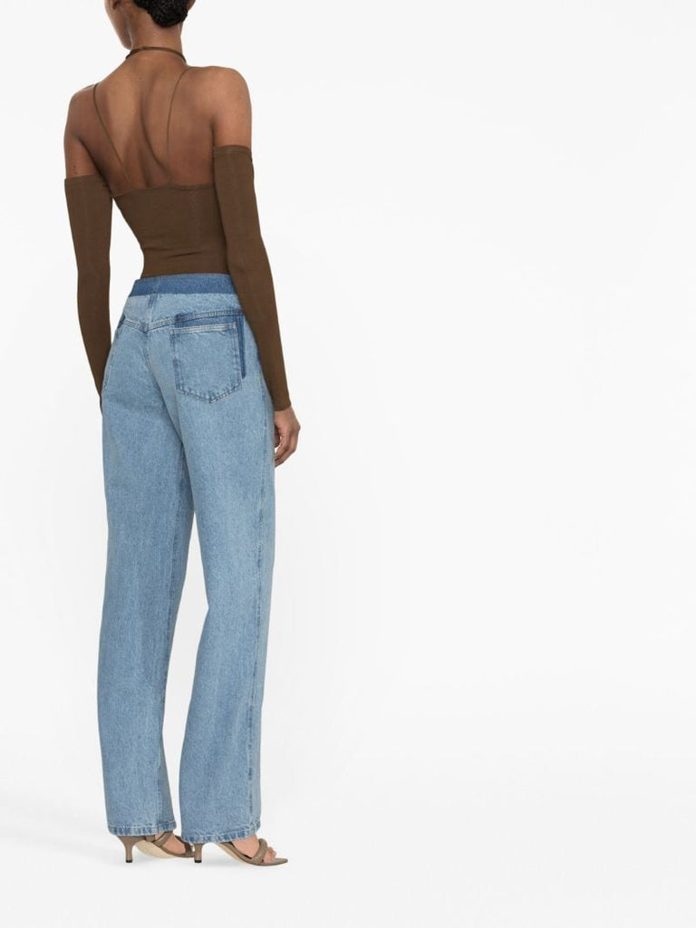 Blue Deconstruct Straight-leg Jeans
