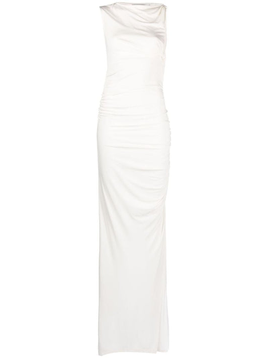 White Gesine Twisted Column Dress