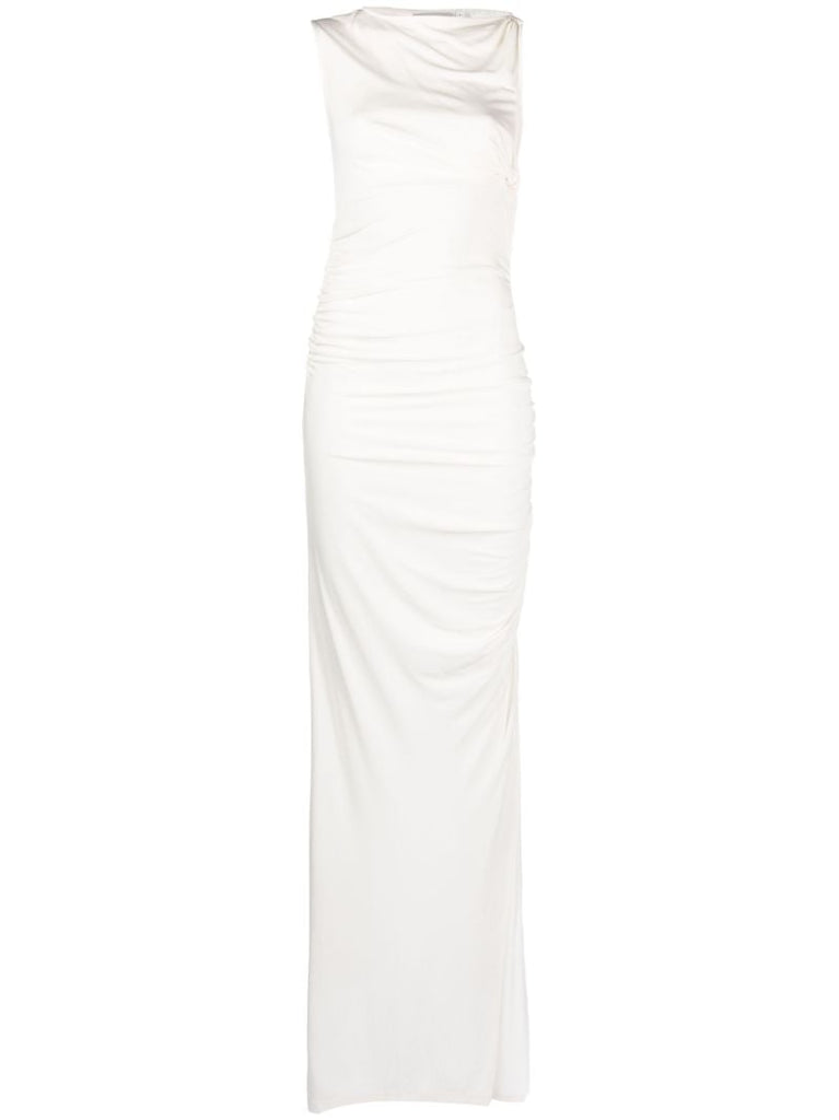 White Gesine Twisted Column Dress