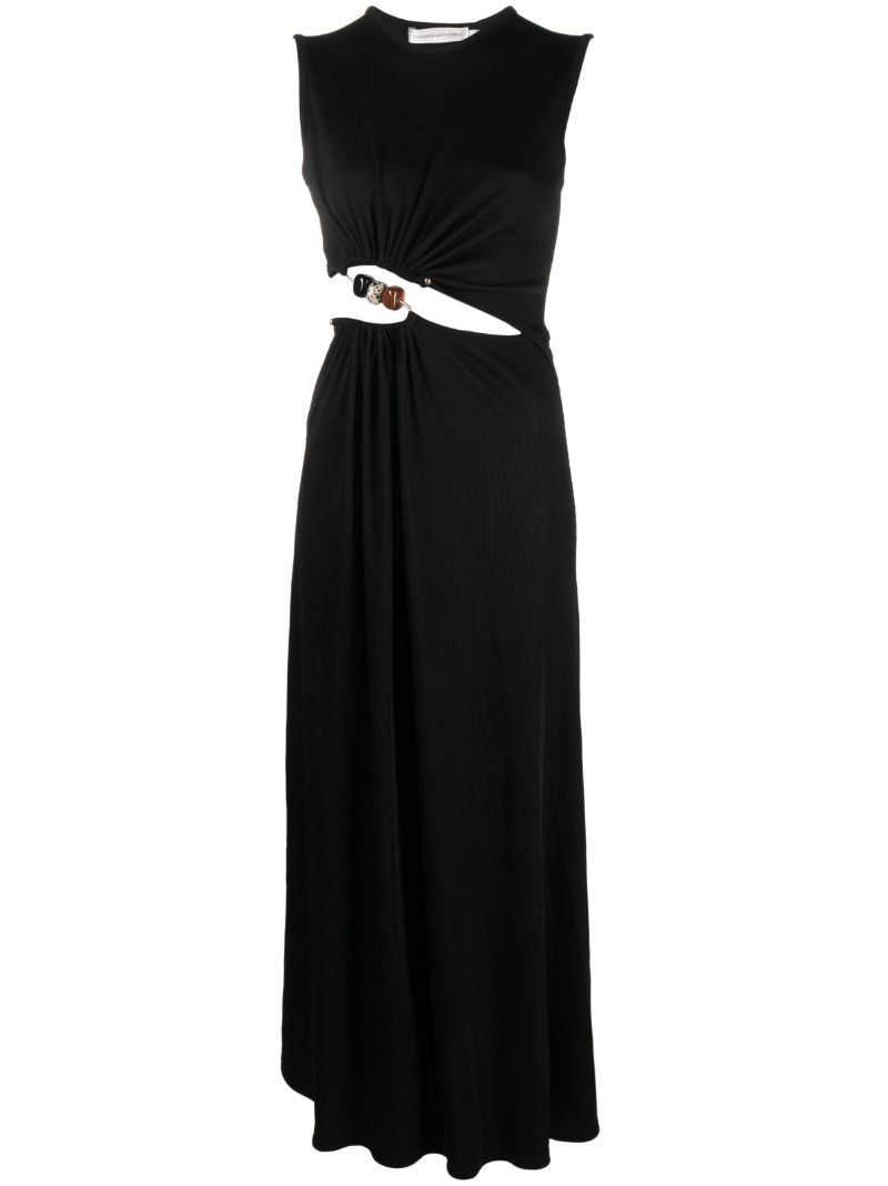 Black Abacus Quartz Cut-out Maxi Dress