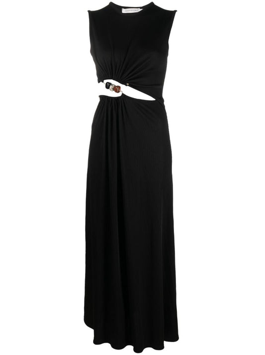 Black Abacus Quartz Cut-out Maxi Dress